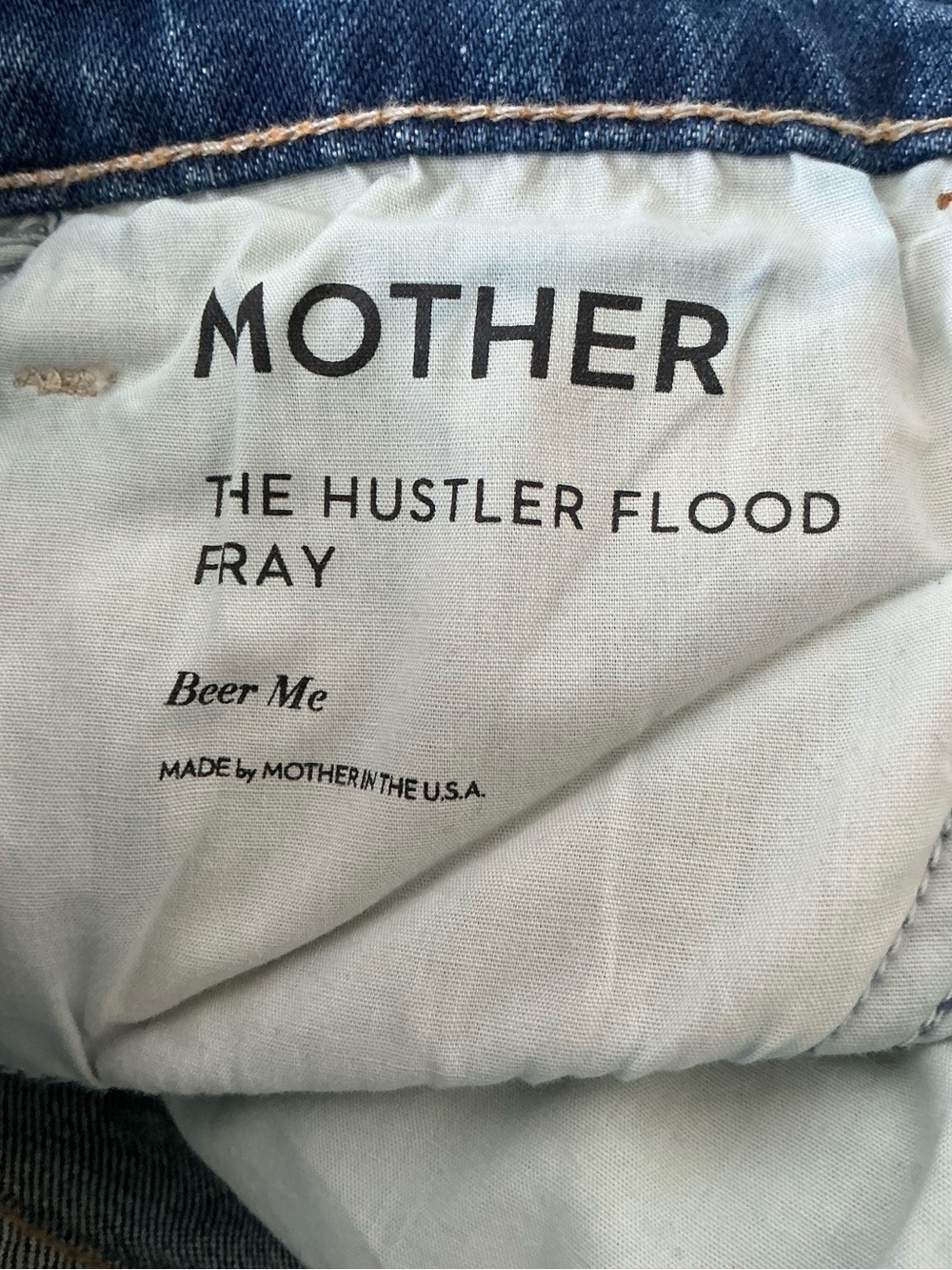 MOTHER SUPERIOR Jeans Hustler Flood Fray Beer Me Blue Size w7 - Picture 14 of 16